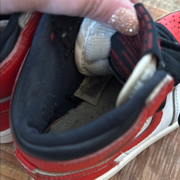 Nike Air Jordan Red and White Sneakers Classic Design, Size 12C - Picture 8 of 9